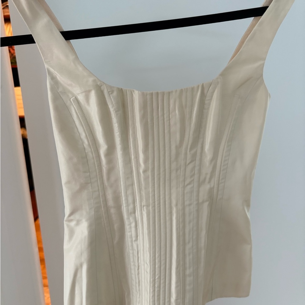 100% Silk Tory Burch Cream Corset Top